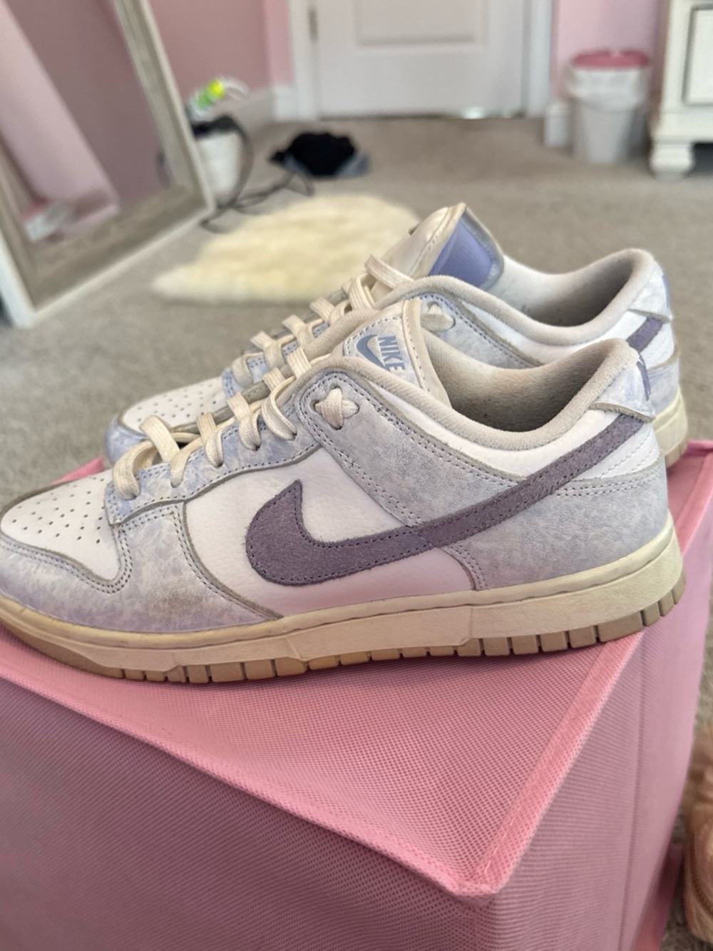 Nike Women’s Low-Top Sneakers in Lavender and White